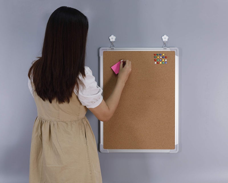 Navy Penguin Cork Board Set for Wall - Bulletin Board Corkboard 18 x 24 in with 10 Thumb Tacks - Wall Hanging Pin Board Message Board Tack Board Organizer for Home, Office, Desk and Cubicle (18x24 Vertical) - Image 2